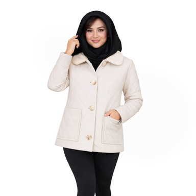 کاپشن زنانه السانا مدل اویتا کد 239579 رنگ کرم