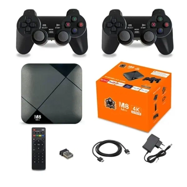 PlayStation 5 with two DualSense controllers and charging dock.