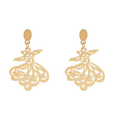 گوشواره طلا 18 عیار زنانه شمیم گلد گالری مدل رقص سماع کد D9264