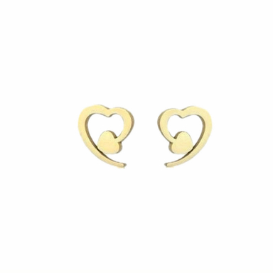گوشواره طلا 18 عیار زنانه شمیم گلد گالری مدل قلب کد S247