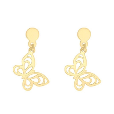 گوشواره طلا 750 عیار زنانه شمیم گلد گالری مدل پروانه کد S253