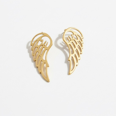 گوشواره طلا 18 عیار زنانه طرح بال فرشته مدل 0101