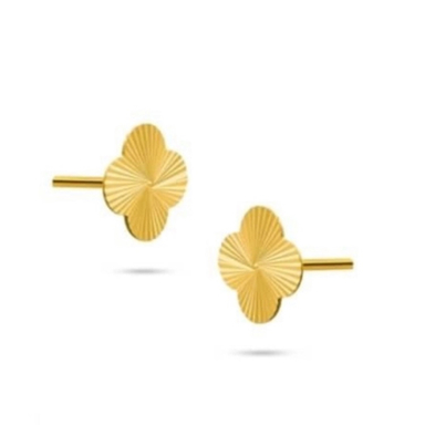 گوشواره طلا 18 عیار زنانه مدل ونکلیف تراشدار