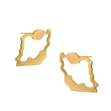 گوشواره طلا 18 عیار زنانه شمیم گلد گالری مدل ایران کد S629