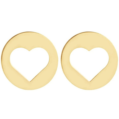 گوشواره طلا 18 عیار زنانه شمیم گلد گالری مدل دایره قلب کد S607
