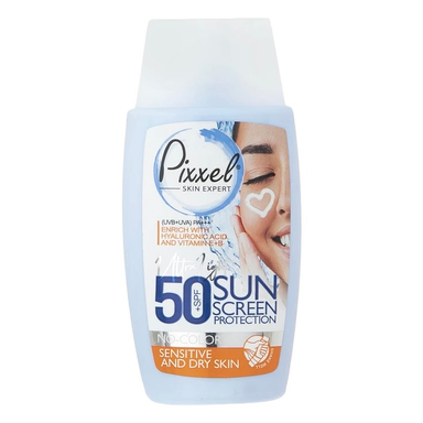 کرم ضد آفتاب بی رنگ پیکسل مدل SENSITIVE AND DRY SKIN حجم 50 میلی لیتر
