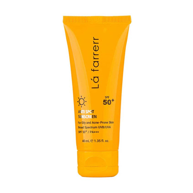 کرم ضدآفتاب و ضد لک بی رنگ لافارر مناسب پوست های چرب و مستعد آکنه با SPF 50 حجم 40 میلی لیتر