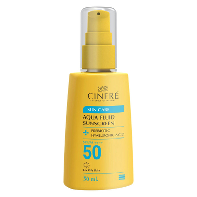 فلوئید ضد آفتاب بی رنگ سینره 50 SPF مدل PREBIOTIC مناسب پوست چرب حجم 50 میلی لیتر