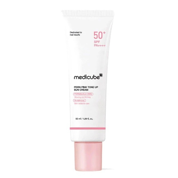کرم ضد آفتاب مدی کیوب مدل Pdrn Pink Tone Up حجم 50 میلی لیتر