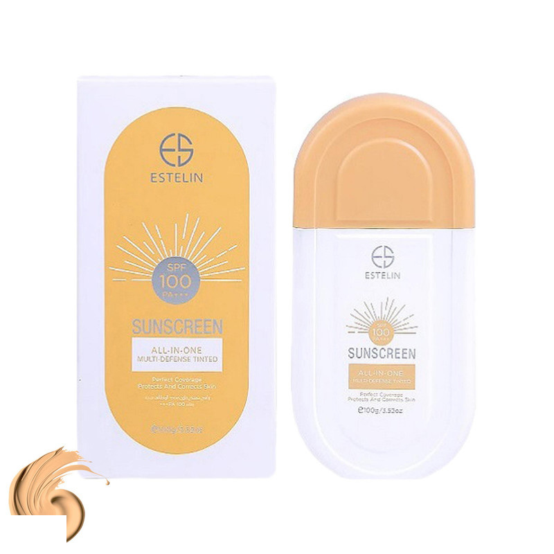 کرم ضد آفتاب رنگی استیلن SPF 100 مدل All-In-One مناسب انواع پوست حجم 100 میلی لیتر