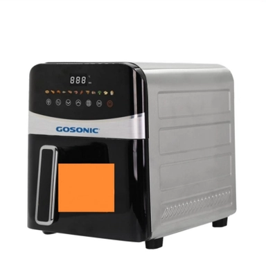 Black and silver Gosonic air fryer with digital control buttons.
