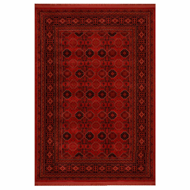 فرش ماشینی بزرگمهر طرح بلوچی کد 78001 زمینه لاکی