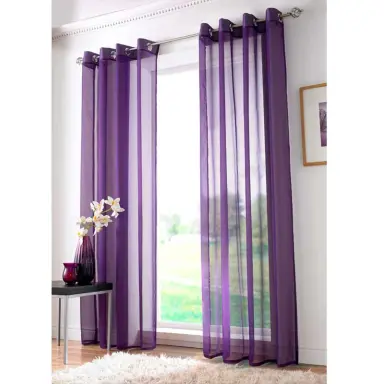 پرده حریر دیبا مدل 220 سایز 140×280 سانتی متر مجموعه 2 عددی