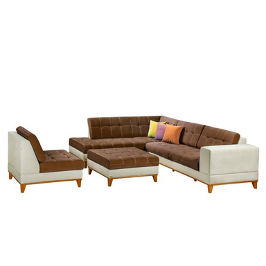 مبل راحتی هفت نفره چشمه نور کد MA-402/BR-CR-BR