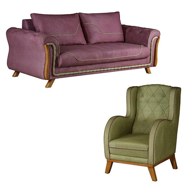مبل راحتی 4 نفره چشمه نور مدل MA-310/3+1-BR-PUR-GR