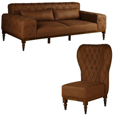 مبل راحتی 4 نفره چشمه نور کد MA-314/3+1-BR-BR