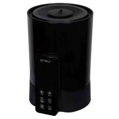 Black humidifier with touch control panel and cylindrical design