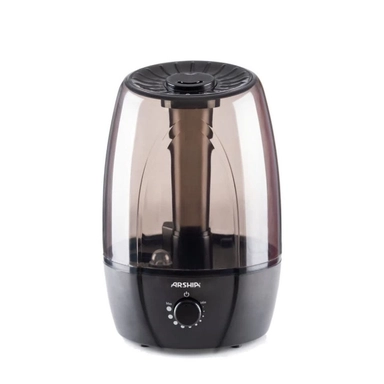 Arshia humidifier with dark transparent tank and adjustable control dial