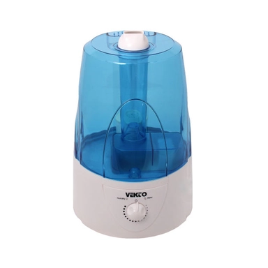 Veko humidifier with blue tank and front adjustable control dial