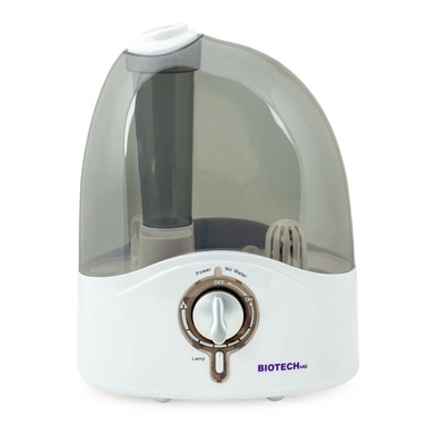 Biotech humidifier with grey transparent tank and front control dial