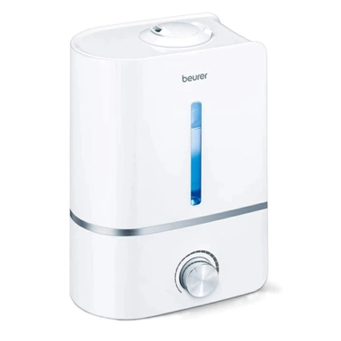 Beurer white humidifier with water level window and control dial