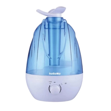 Kabana humidifier with blue transparent tank and adjustable control dial