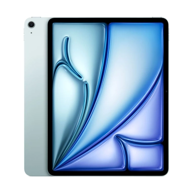 Light blue iPad with bright full-screen display