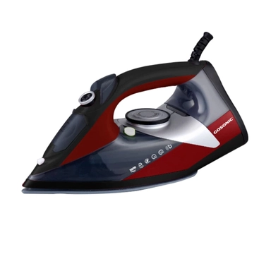Cosonic red and black steam iron with adjustable temperature control