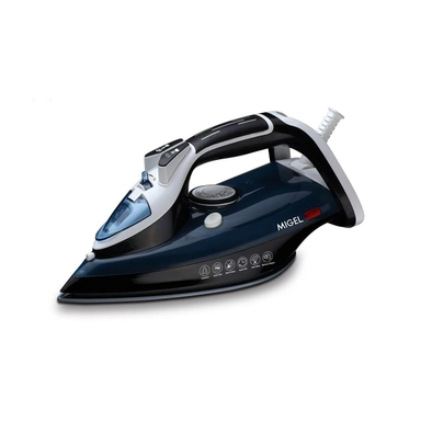 Migel dark blue steam iron with ergonomic handle