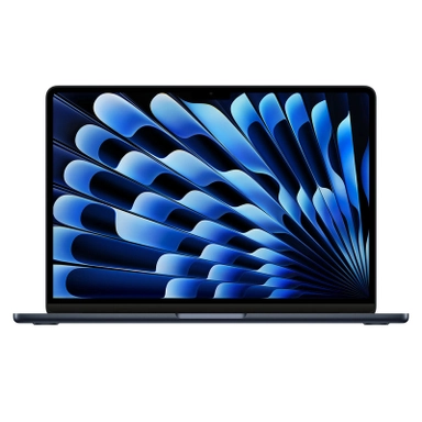 Lenovo laptop with black keyboard and colorful light burst wallpaper.