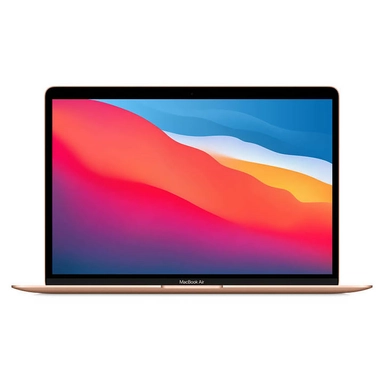 Apple MacBook Air with colorful gradient display, front view