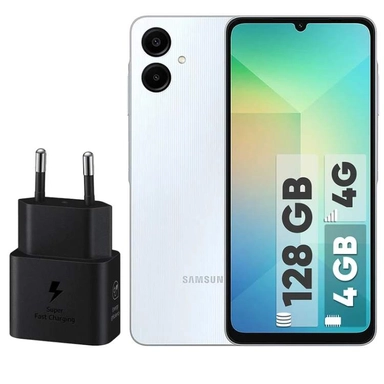 Samsung Galaxy A06 Dual-SIM 128GB 6GB Smartphone with 25W Wall Charger