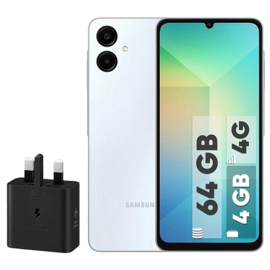 Samsung Galaxy A06 Dual-SIM 128GB 6GB Smartphone with 25W Wall Charger