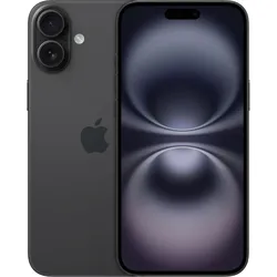 Black iPhone with dual rear camera and front display shown side by side