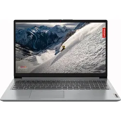 Lenovo ThinkBook laptop displaying snowy mountain scene on screen
