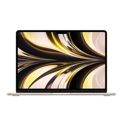 Apple MacBook Air laptop with gold design and abstract yellow display pattern