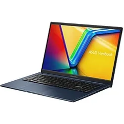 ASUS Vivobook laptop with colorful screen and slim dark blue body