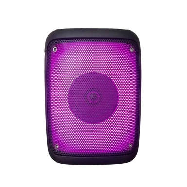 Portable wireless speaker with purple LED front grill lighting
