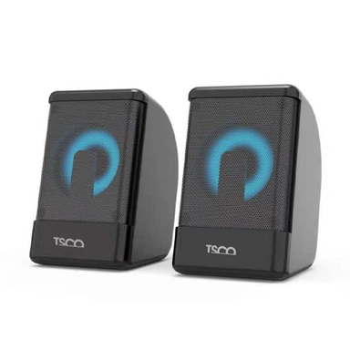 TSCO desktop speaker set with blue LED light accents