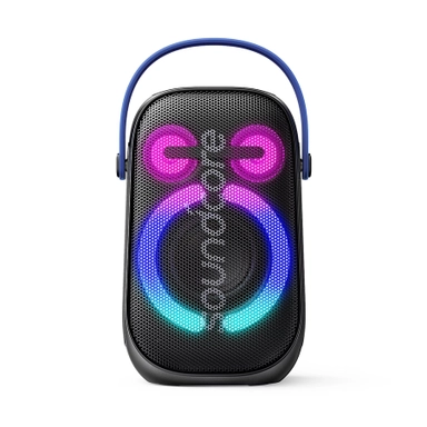 Soundcore portable Bluetooth speaker with RGB lights and carrying handle