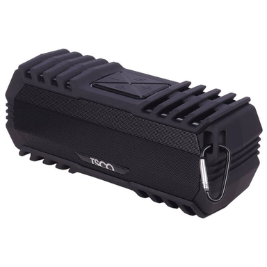 TSCO rugged portable Bluetooth speaker with durable design and carabiner clip