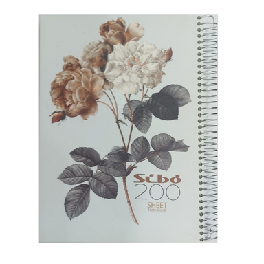 دفتر مشق سیمی 200 برگ سیبو (Sibo) مدل گل