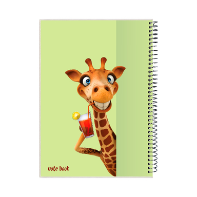 دفتر مشق 100 برگ با روکش نایلونی پدیده نقش (PadideNaghsh) طرح Happy Giraffe