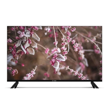 Floral image displayed on widescreen LED smart TV.