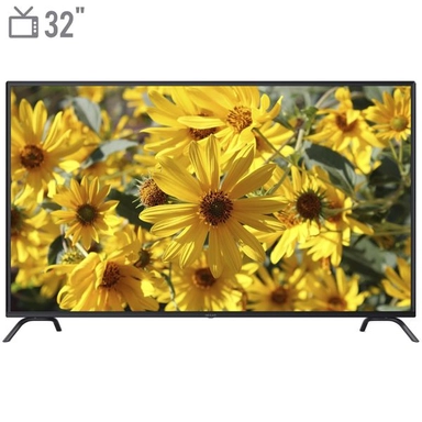 32-inch TV displaying yellow flowers in full bloom.