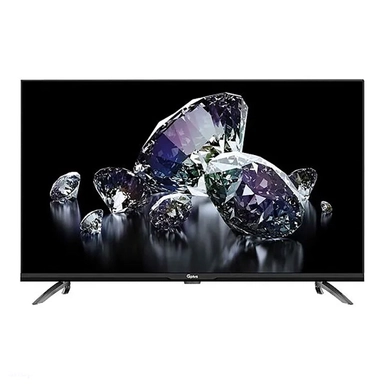 LED TV screen displaying sparkling diamonds on black background.