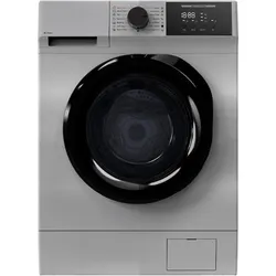 Silver front-loading washing machine